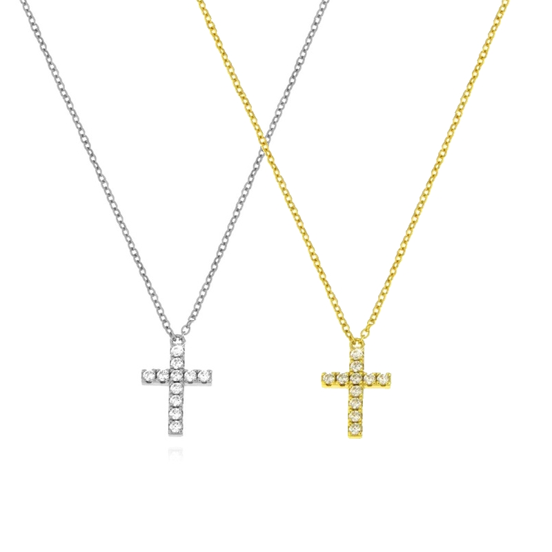Collana Croce zirconata