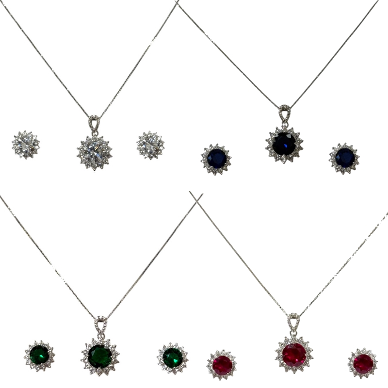 Parure zircone tondo