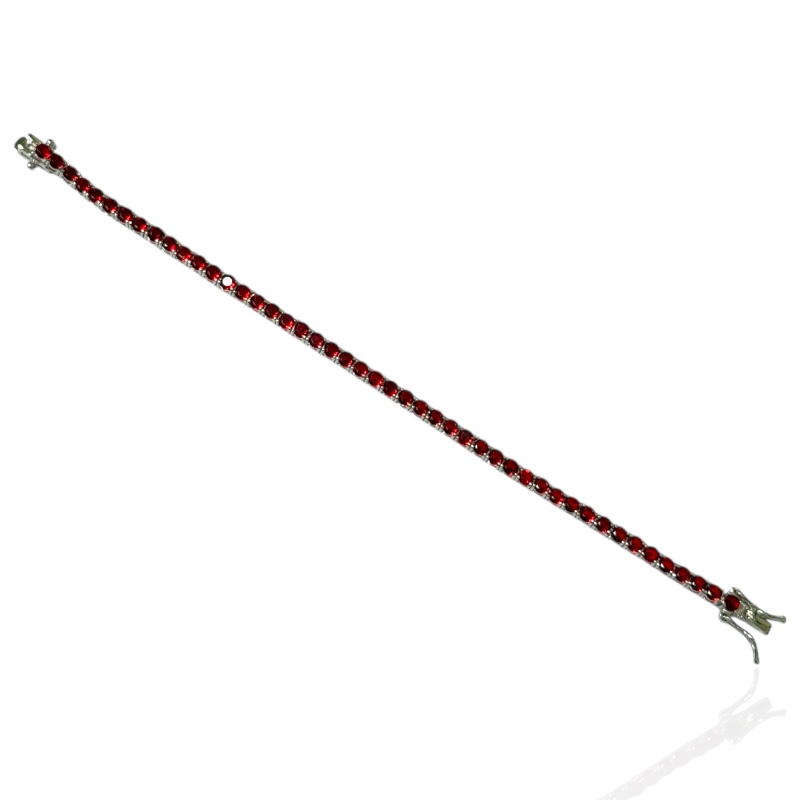 Bracciale tennis 3 mm rossi
