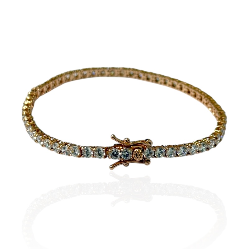 Bracciale tennis oro rosa 3 mm