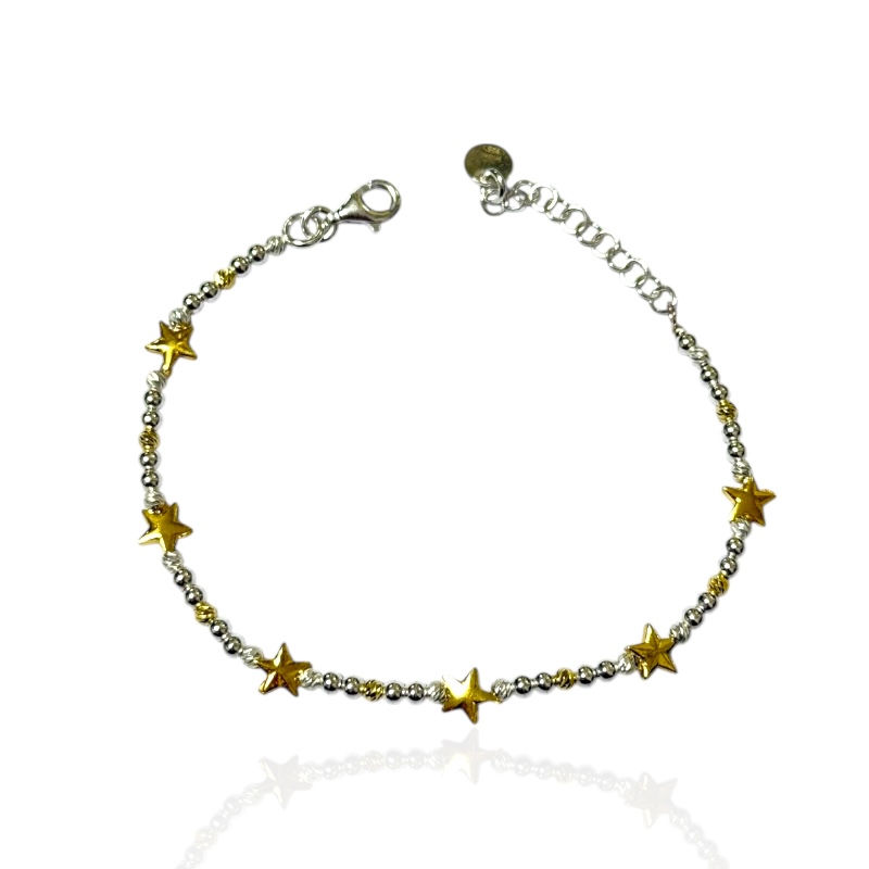 Bracciale sfere e stelle