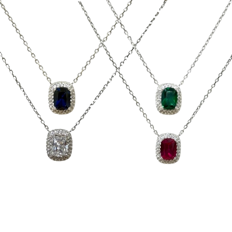 Pendente rettangolare zirconato