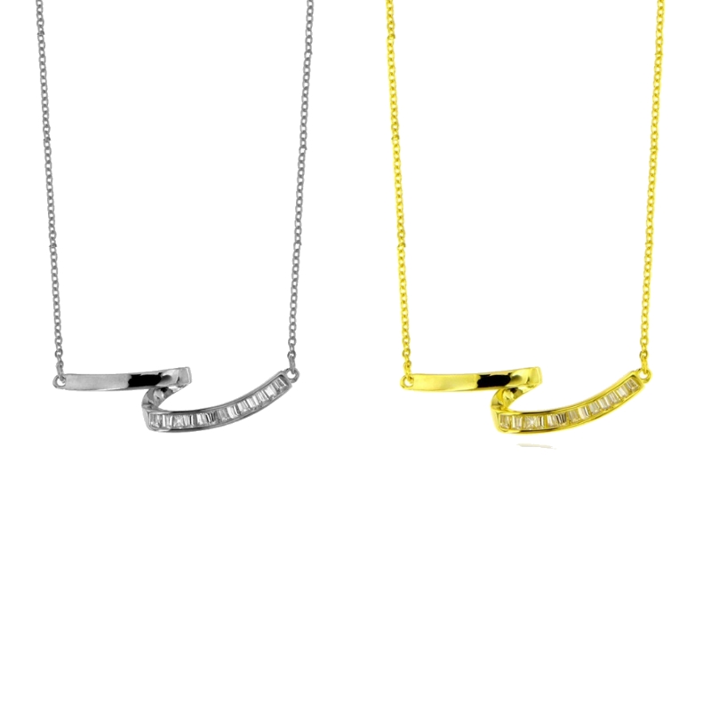 Collana barreta con baguette