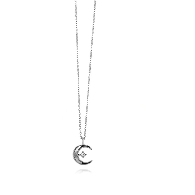 Collana con luna e zircone