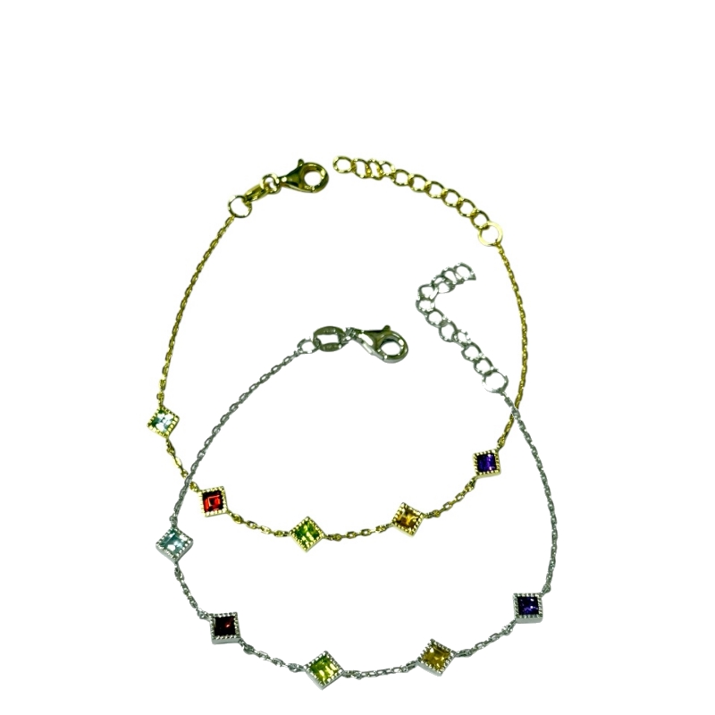 Bracciale con zirconi quadrati