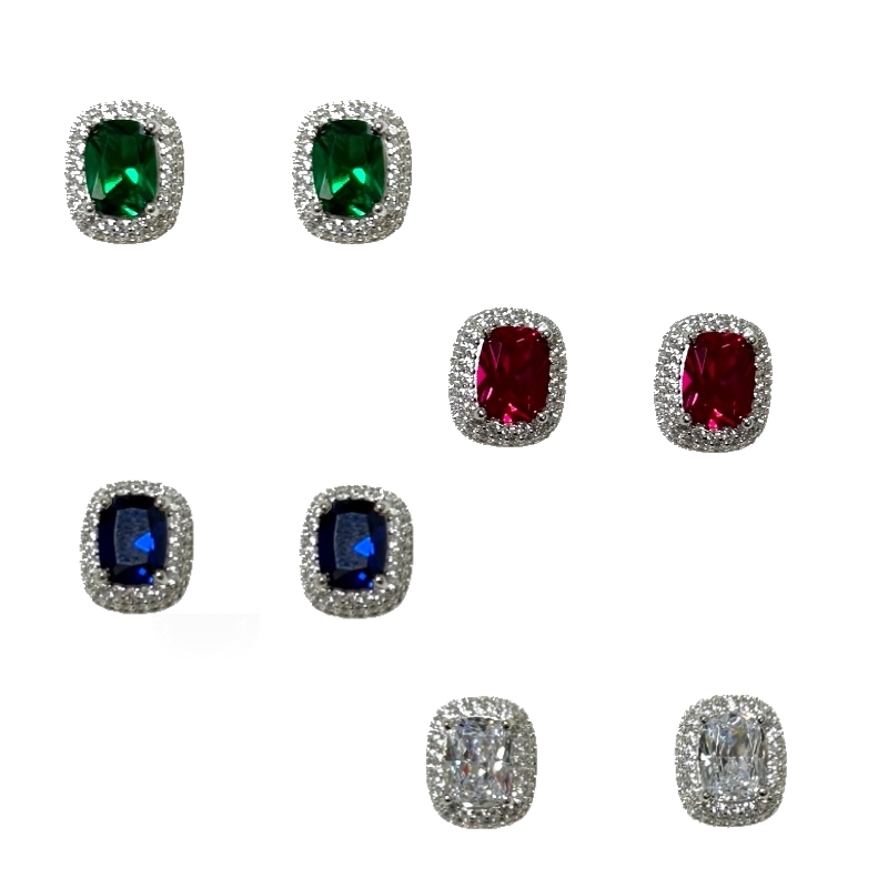 Orecchini zircone rettangolare