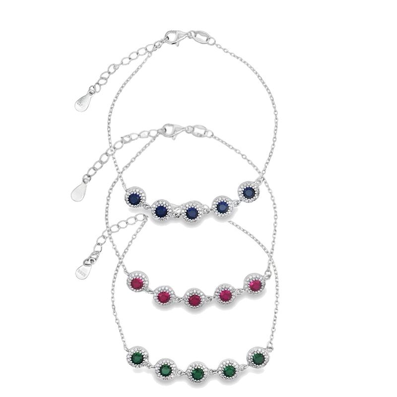 Bracciali 5 zirconi tondi