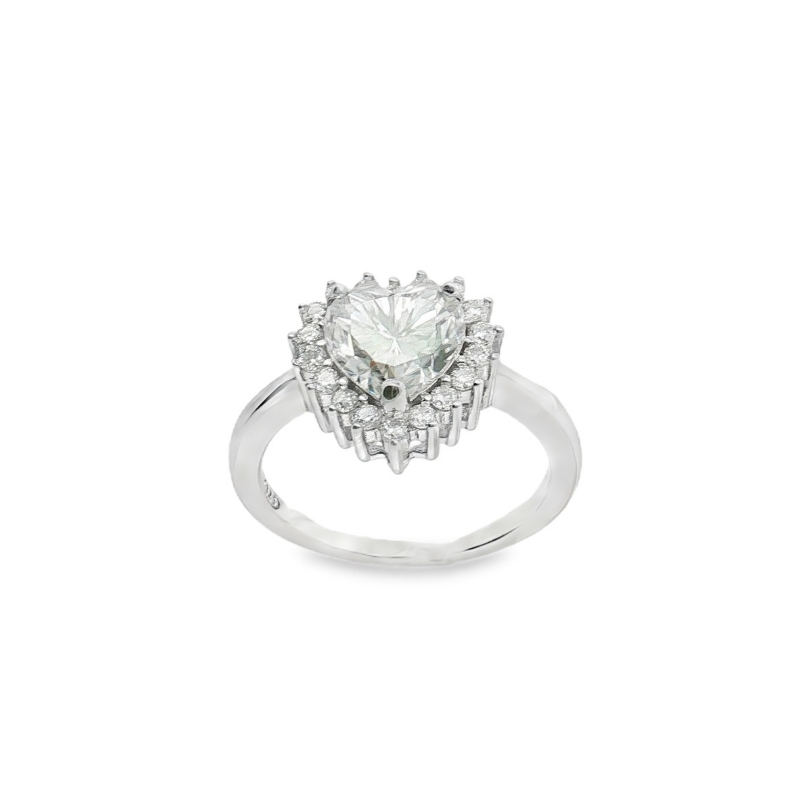 Anello moissanite cuore