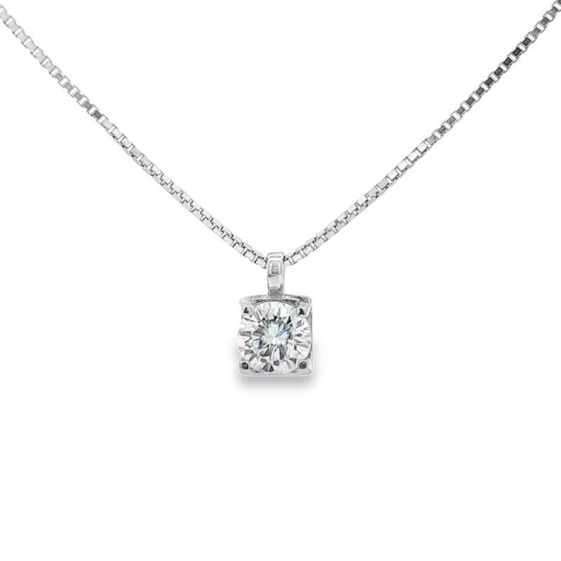 Collana punto luce moissanite 6,5mm