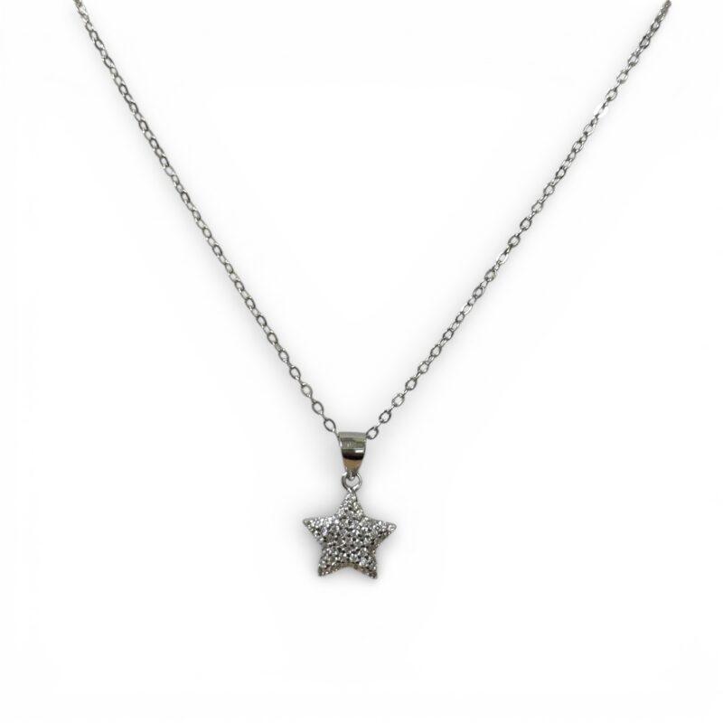 Collana con stella bombata zirconata