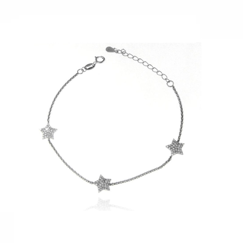 Bracciale tre stelle zirconate