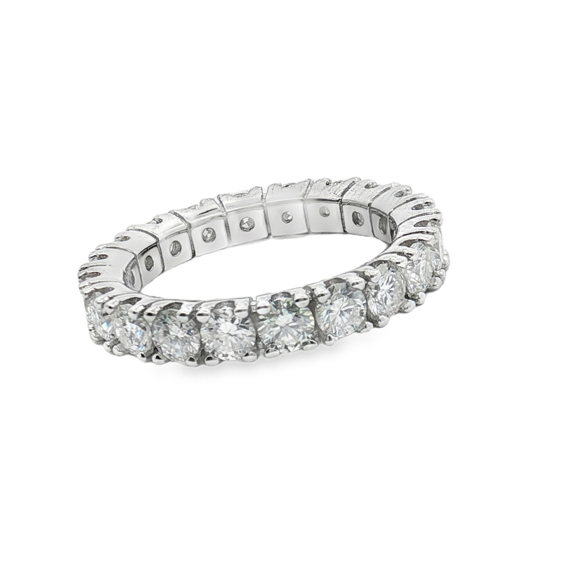 Anello eternity in moissanite 3 mm