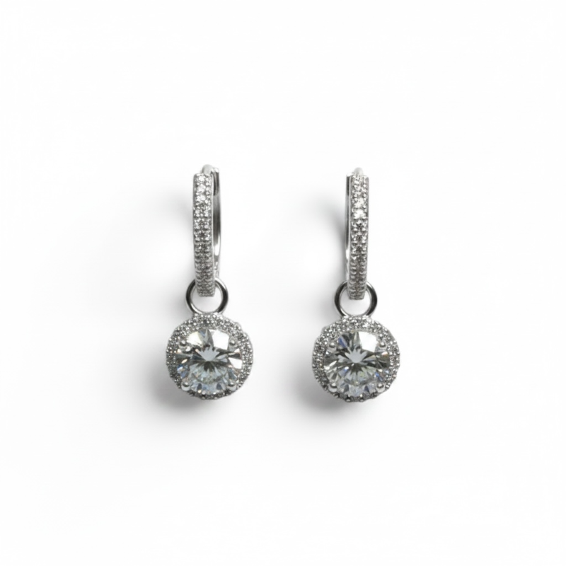 Orecchini a monachella in moissanite da 6,5 mm