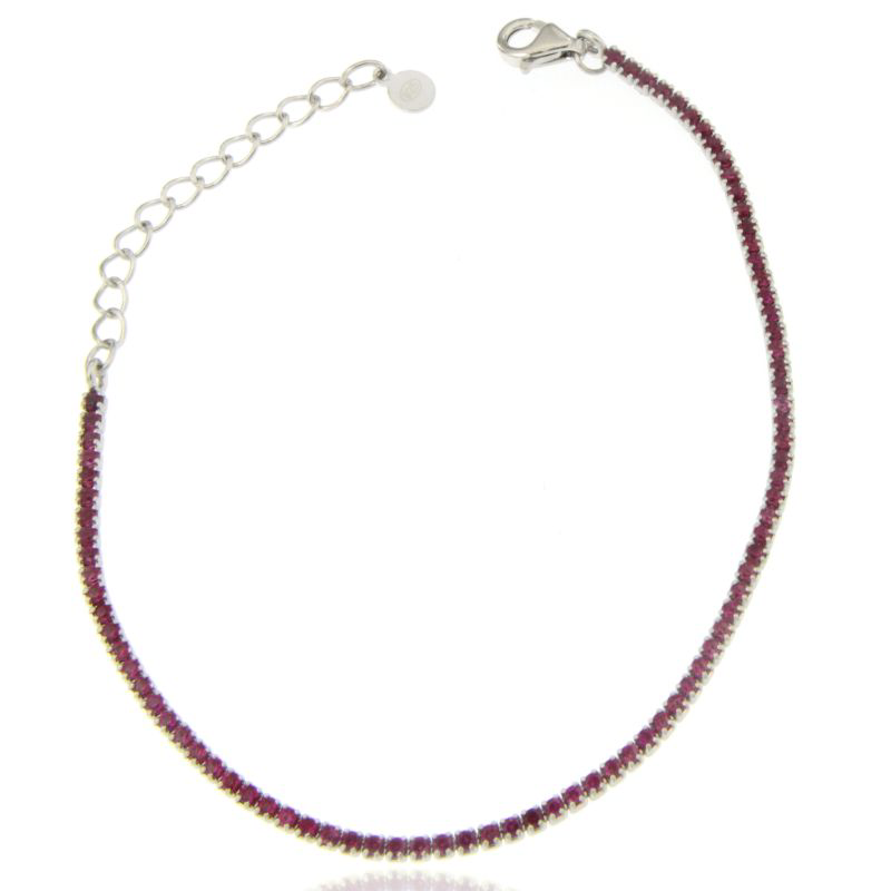 Bracciale Tennis zirconi fuxia 16+4 cm 1,5 mm