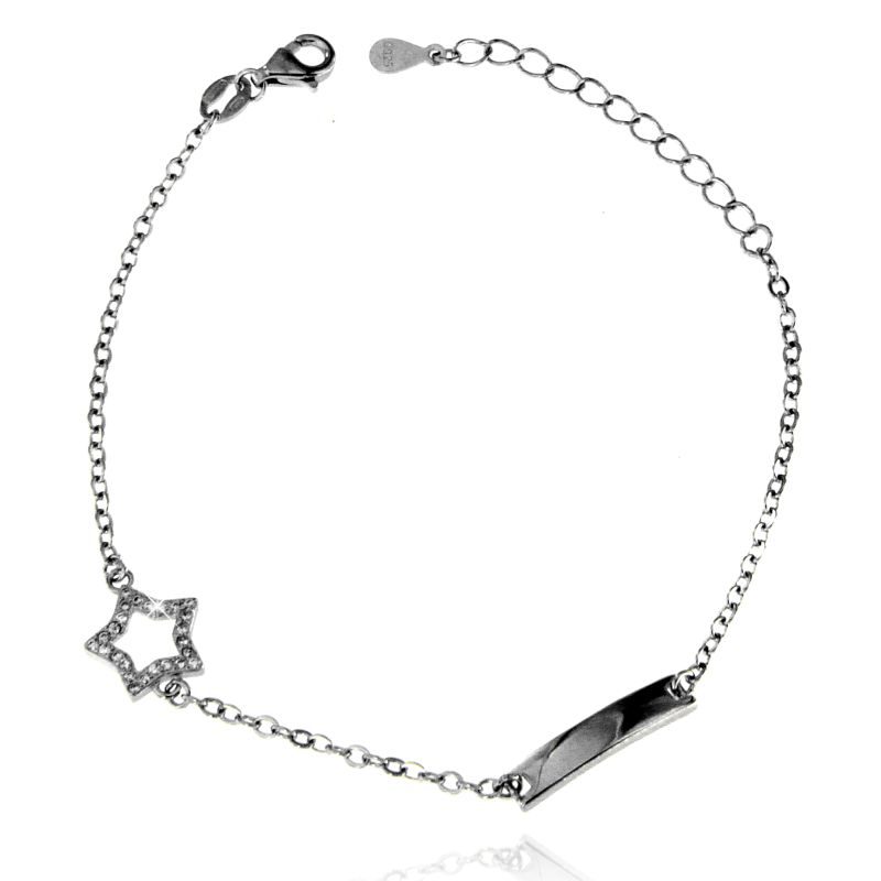 Bracciale Bimba con stella e targa