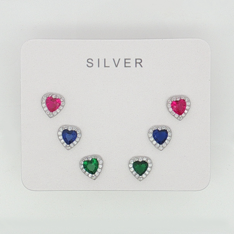 Set orecchini cuori zirconati