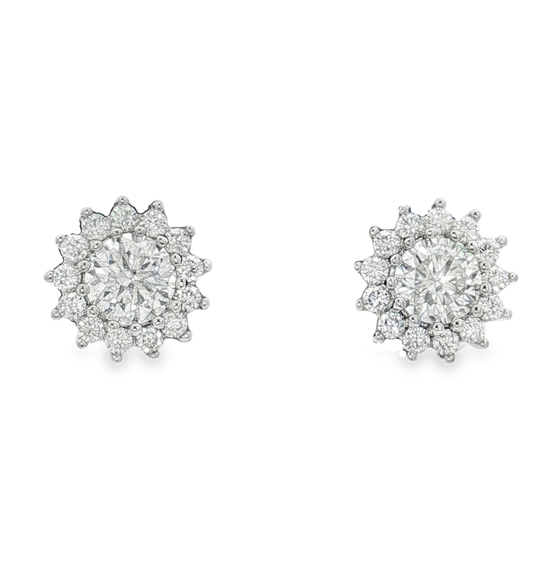 Orecchini centro e contorno Moissanite
