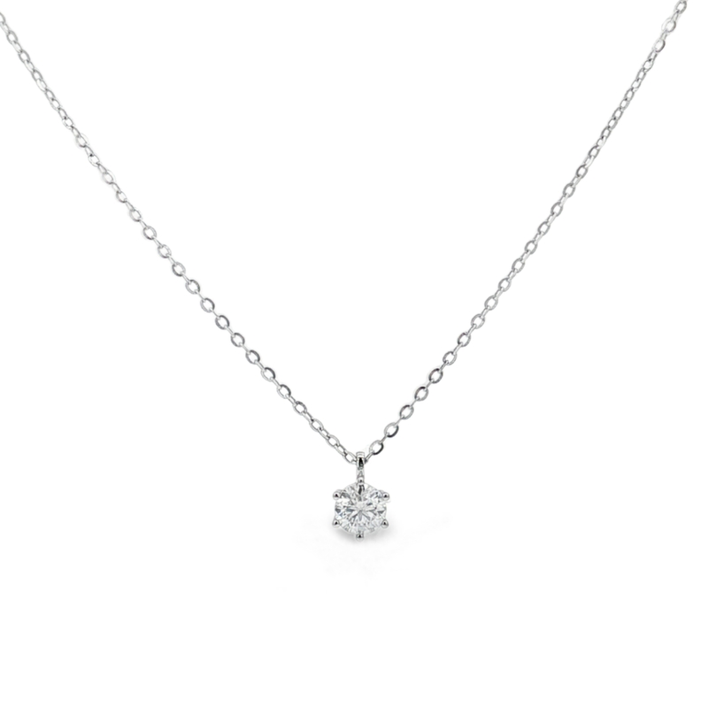 Collana punto luce in Moissanite 5 mm