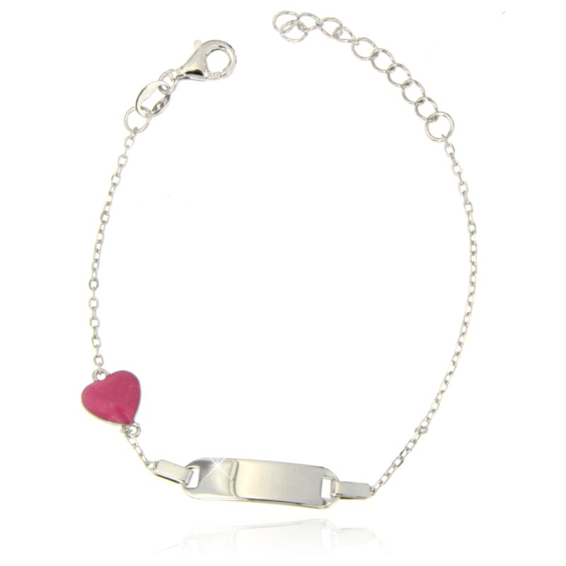 Bracciale bimba con targetta e cuore