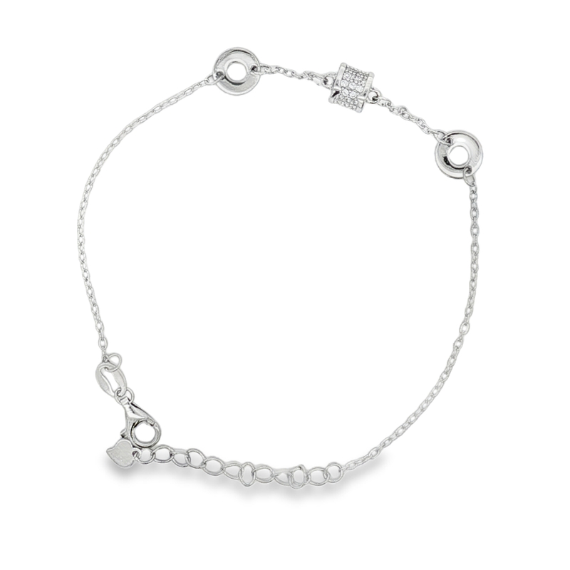 Bracciale con cilindretti e cerchietti lisci