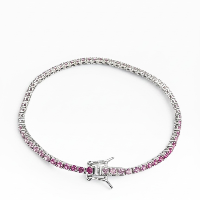 Bracciale tennis con zirconi sfumati da 2 mm 18 cm