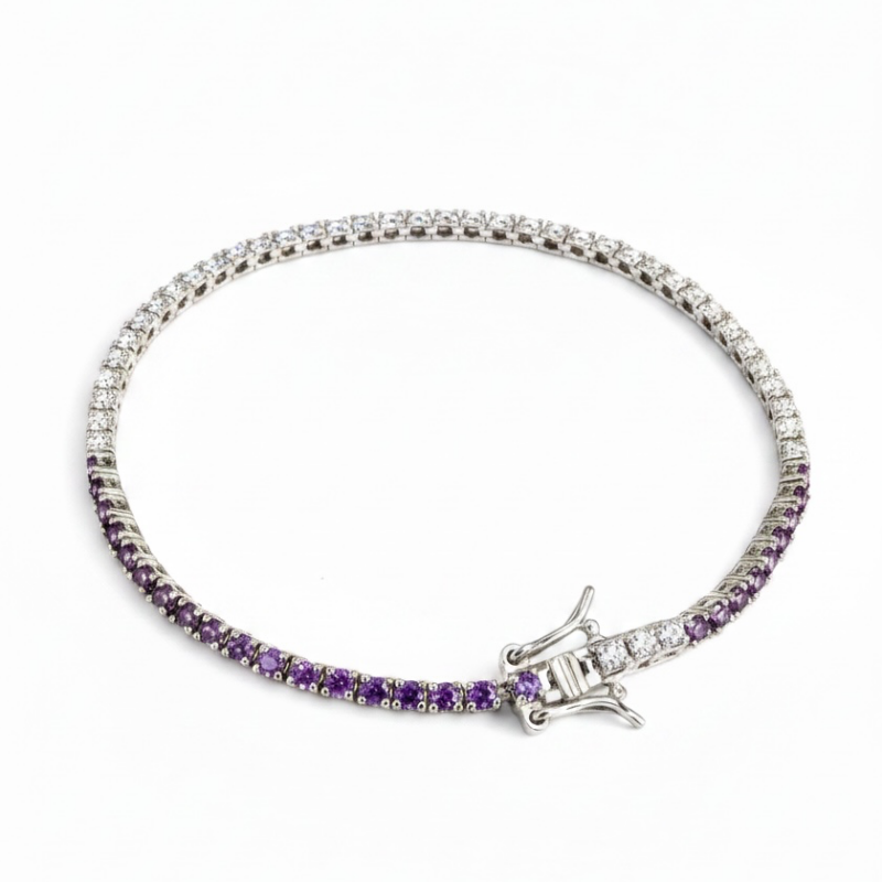Bracciale tennis con zirconi sfumati da 2 mm 18 cm
