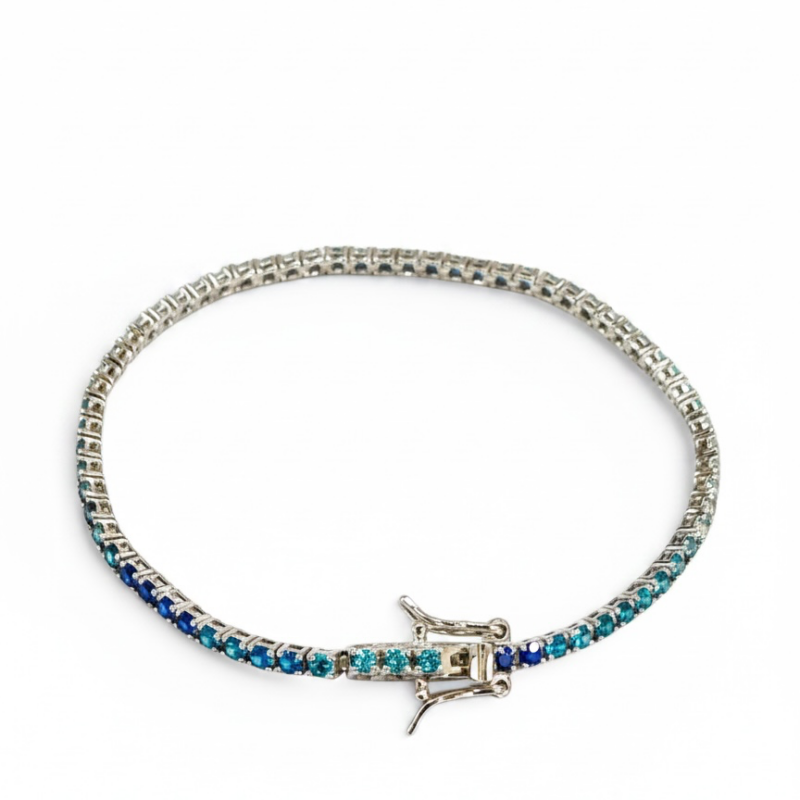 Bracciale tennis con zirconi sfumati da 2 mm 18 cm