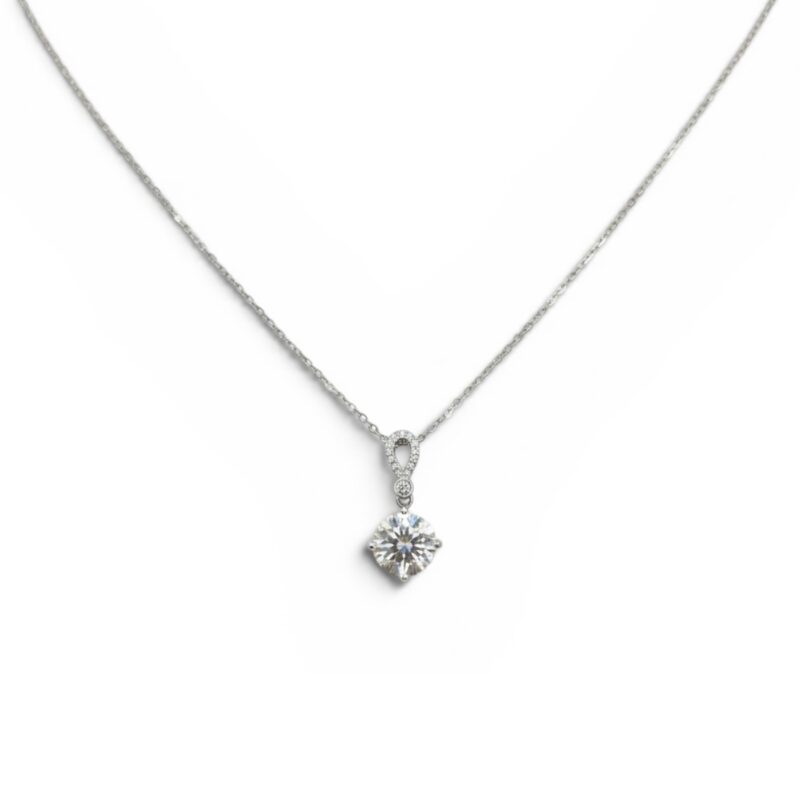 Collana con moissanite da 8 mm