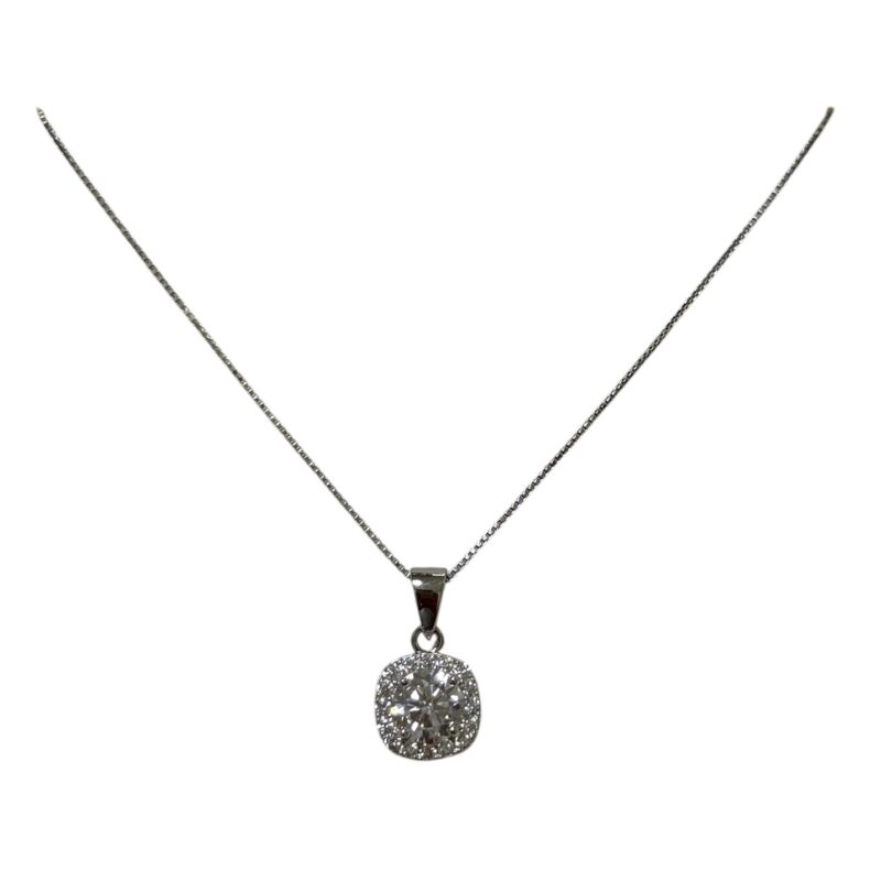 Collana con moissanite da 6,5 mm