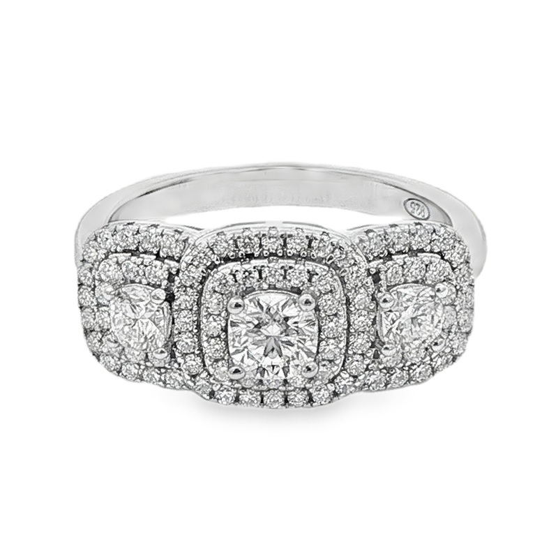Anello zirconi quadrati e pavè