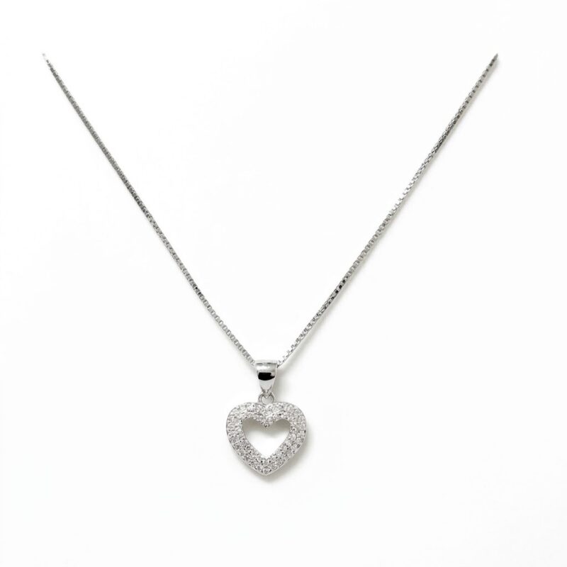 Collana cuore zirconato
