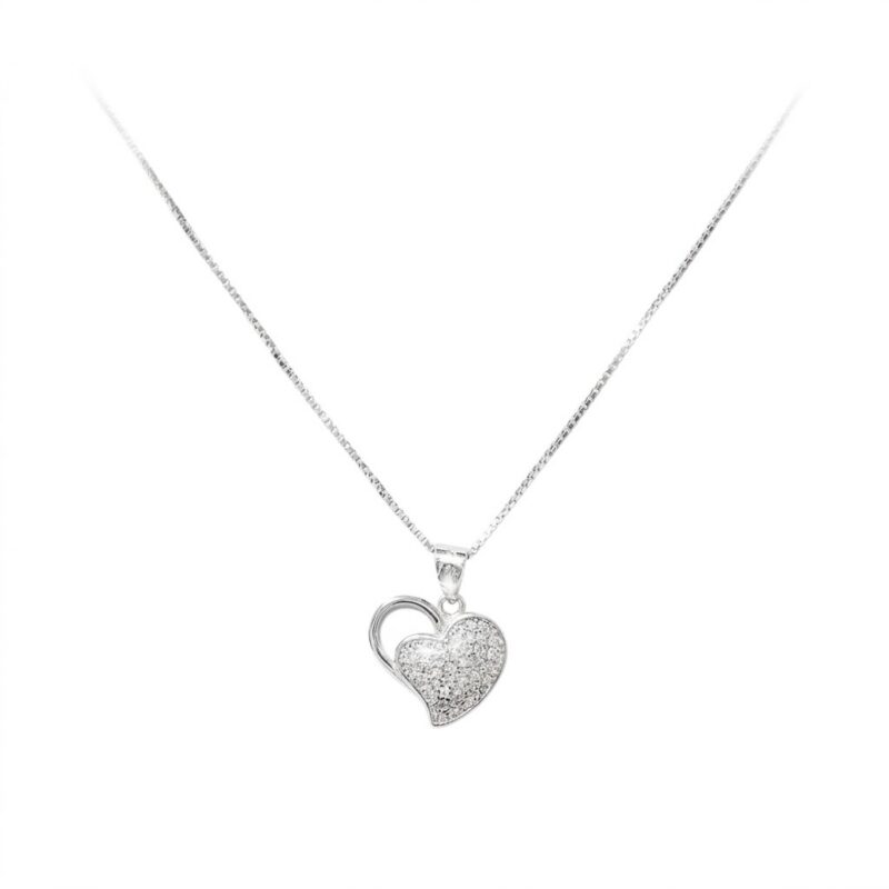 Collana cuore zirconato