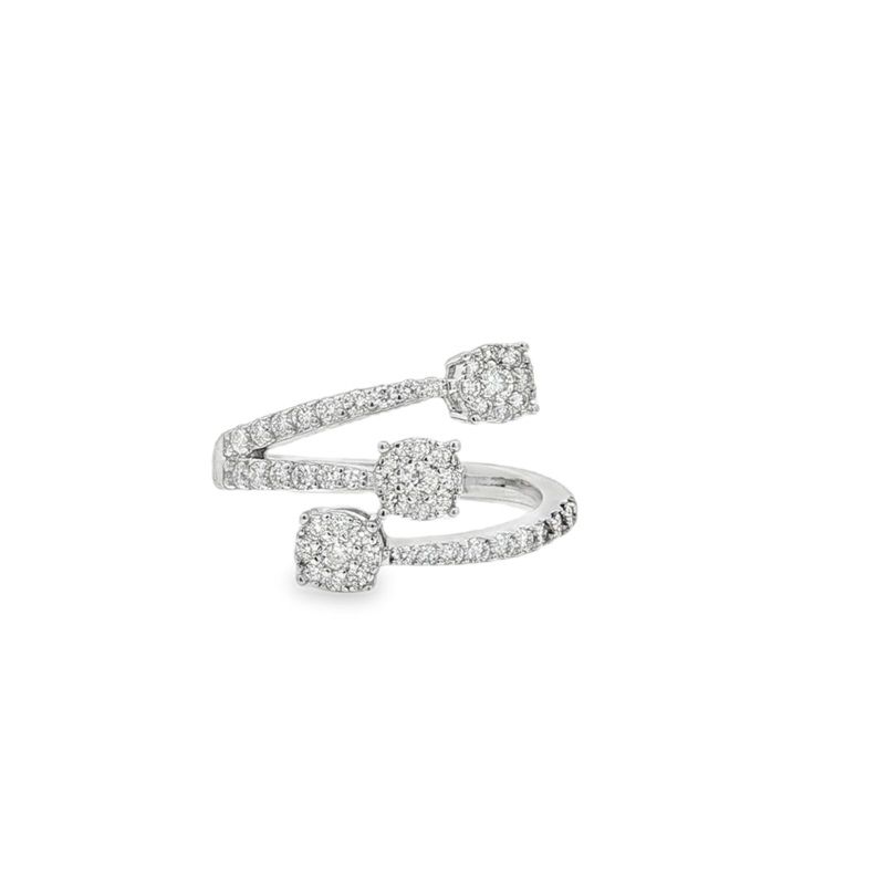 Anello fiori moissanite