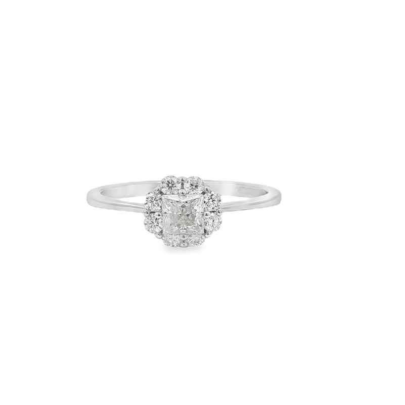 Anello fiore in moissanite