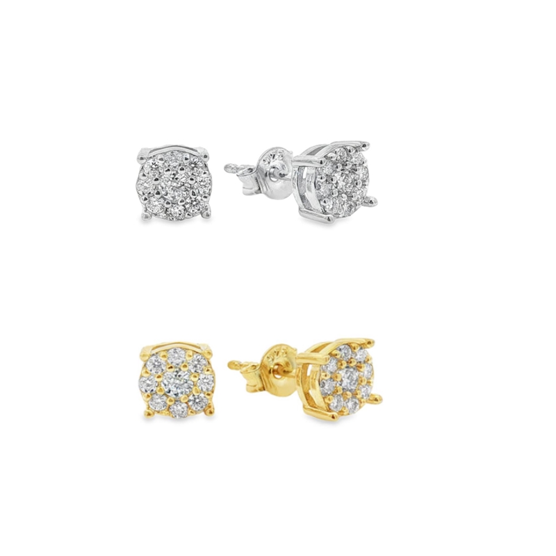 Orecchini con fiore in moissanite