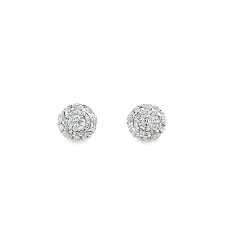 Orecchini con moissanite da 4 mm