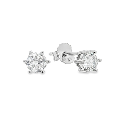 Orecchini 6 griffe in moissanite
