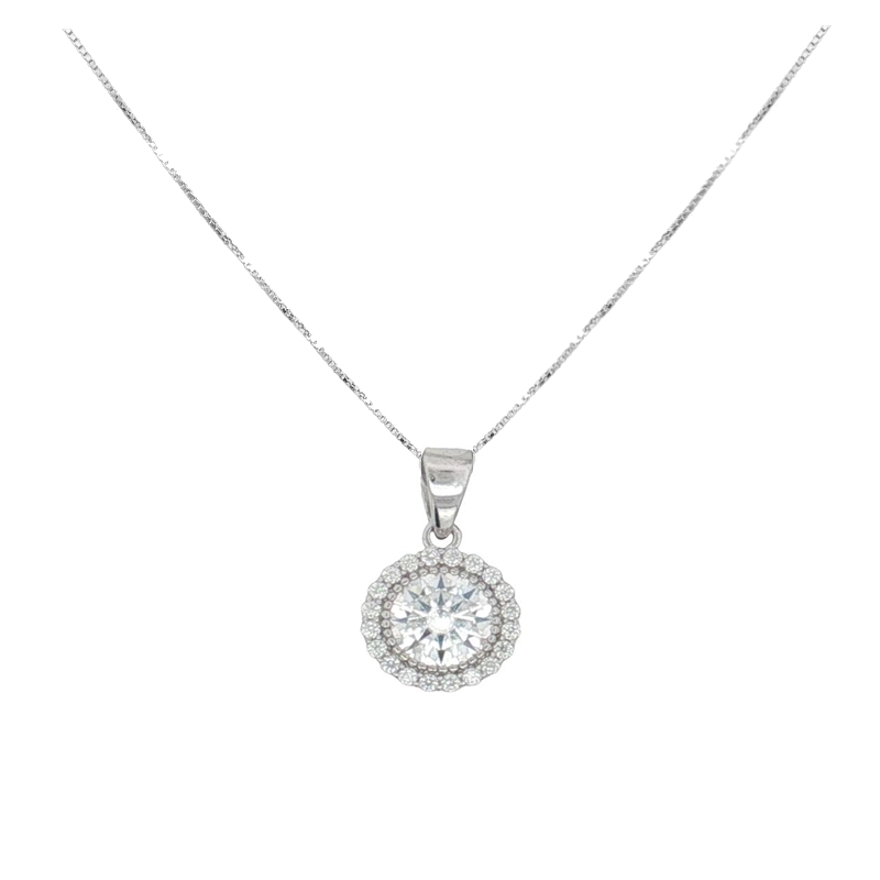 Collana con moissanite da 6,5 mm