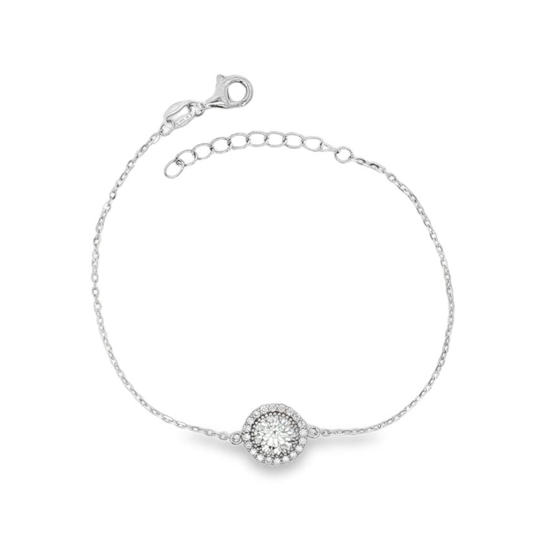 Bracciale con moissanite centrale da 6,5 mm