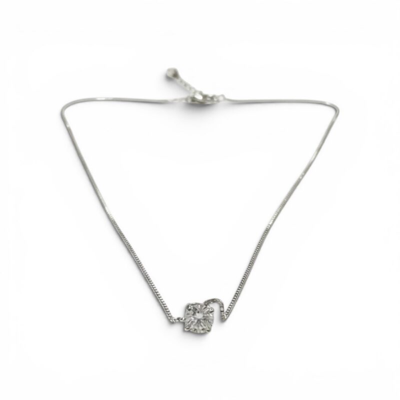 Collana punto luce in moissanite da 6,5 mm